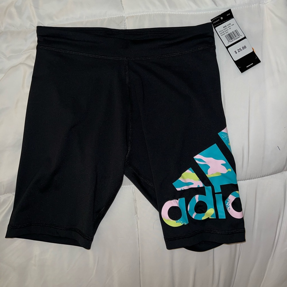 Adidas NWT girls L(14) black shorts